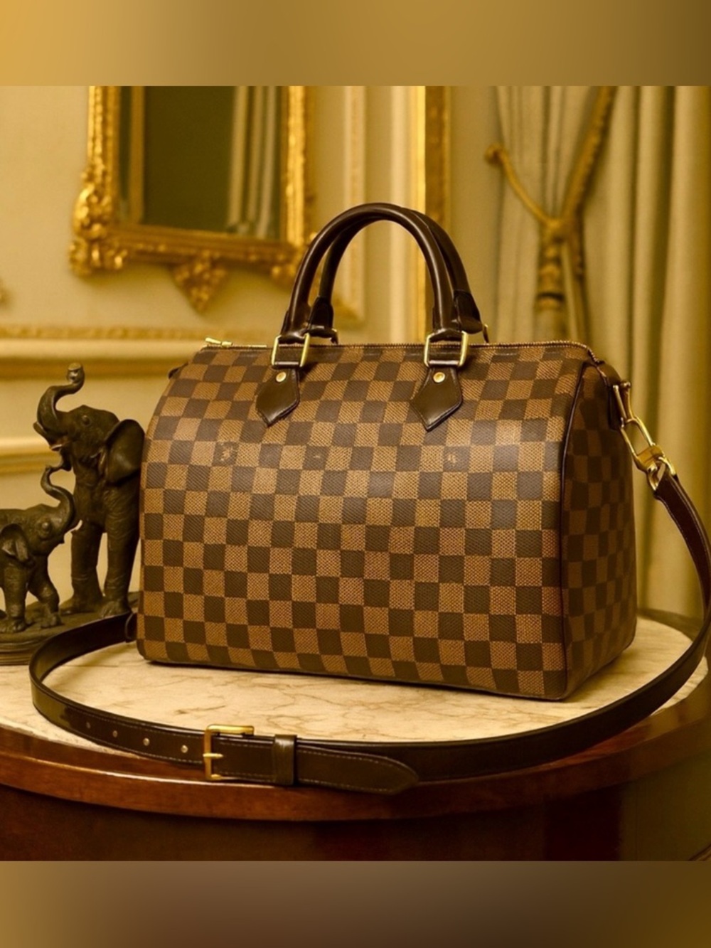 Louis Vuitton Speedy Bandouliere 30 Brown with Strap